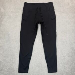 Spyder Active Womens Black Cargo Leggings XL Drawstring Pockets RN63619